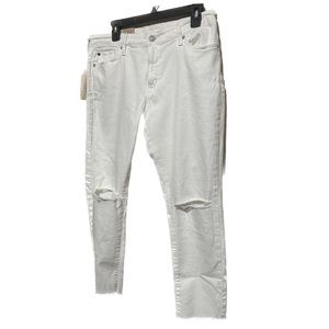 Ralph Lauren Denim & Supply Morgan Crop Skinny Jeans White Distressed 32 NWT